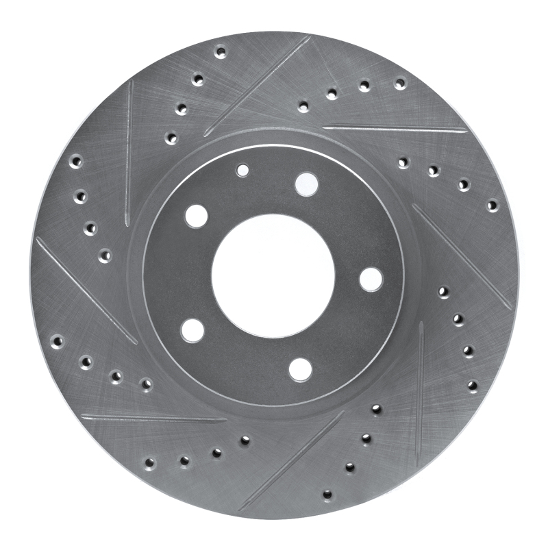 Mazda Millenia Brake Rotor (1) - Front Left - R1 Concepts - Drilled & Slotted - Silver - `01-`02